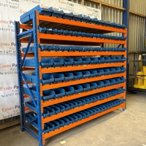 Garage Workshop Shed Storage Plastic Parts Bins Pallet Racking with Timber decks